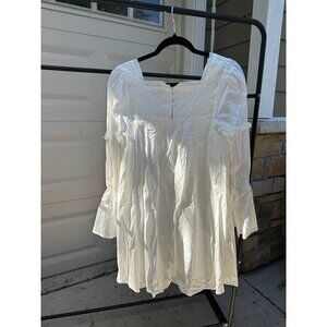 Moon River Womens White Long-Sleeve Ruffle Mini Dress S/M